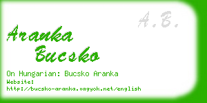 aranka bucsko business card